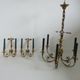 Pair of double wall lamps directoire style Lucien Gau in solid bronze gilded with bright gold