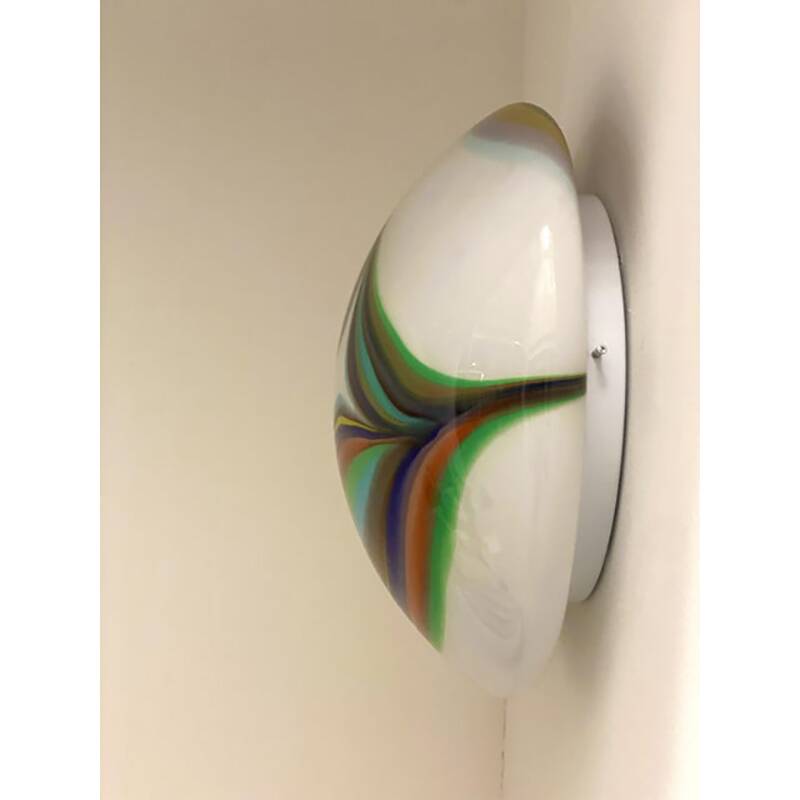 Contemporary multicolored reeds in murano glass wall sconces or flush mount