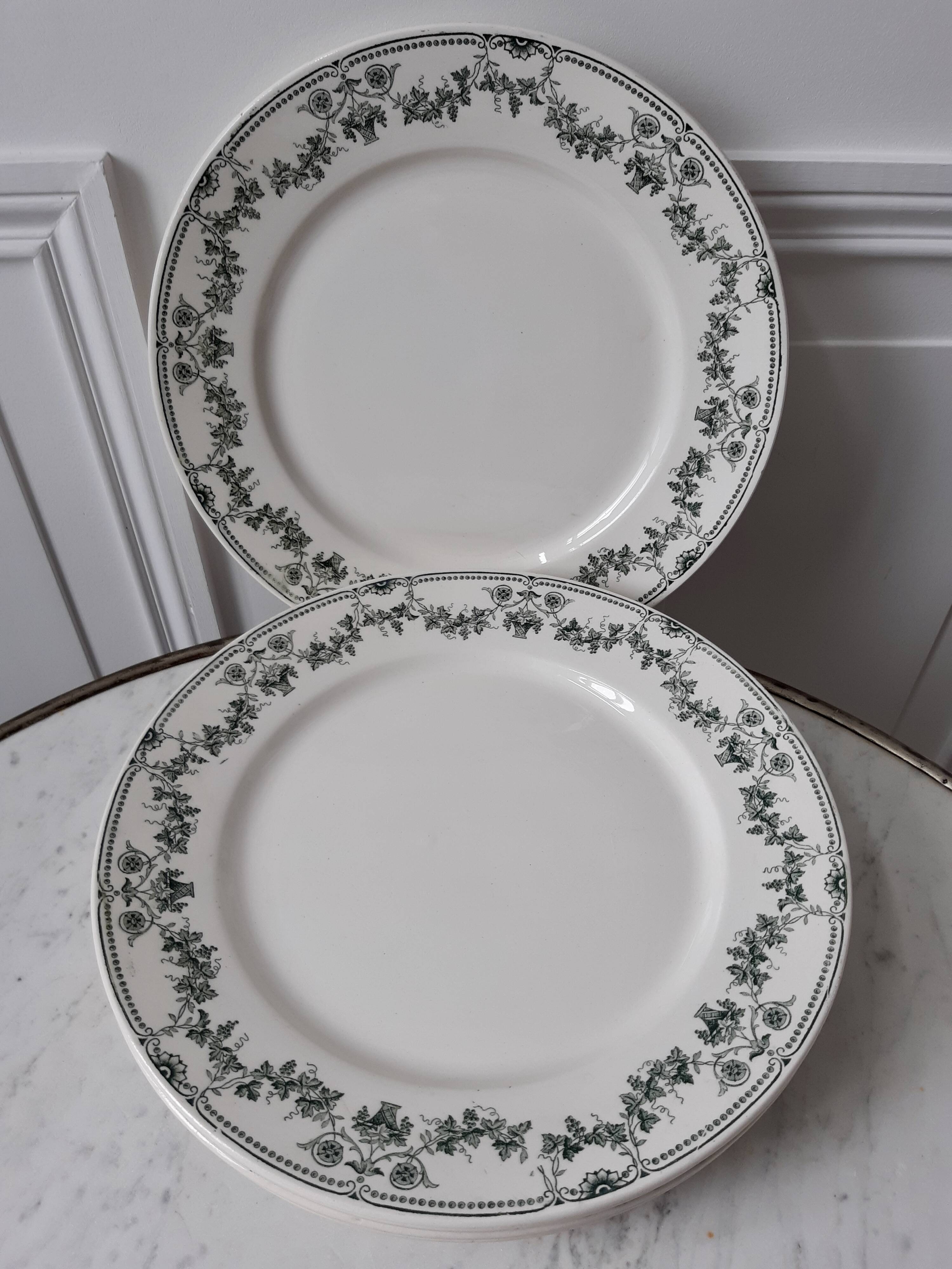 Lot of 6 flat plates Bandonvillier champagne model