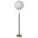 Mid-century black leather and brass floor lamp by Falkenbergs Belysning, Sweden, 1960s.
