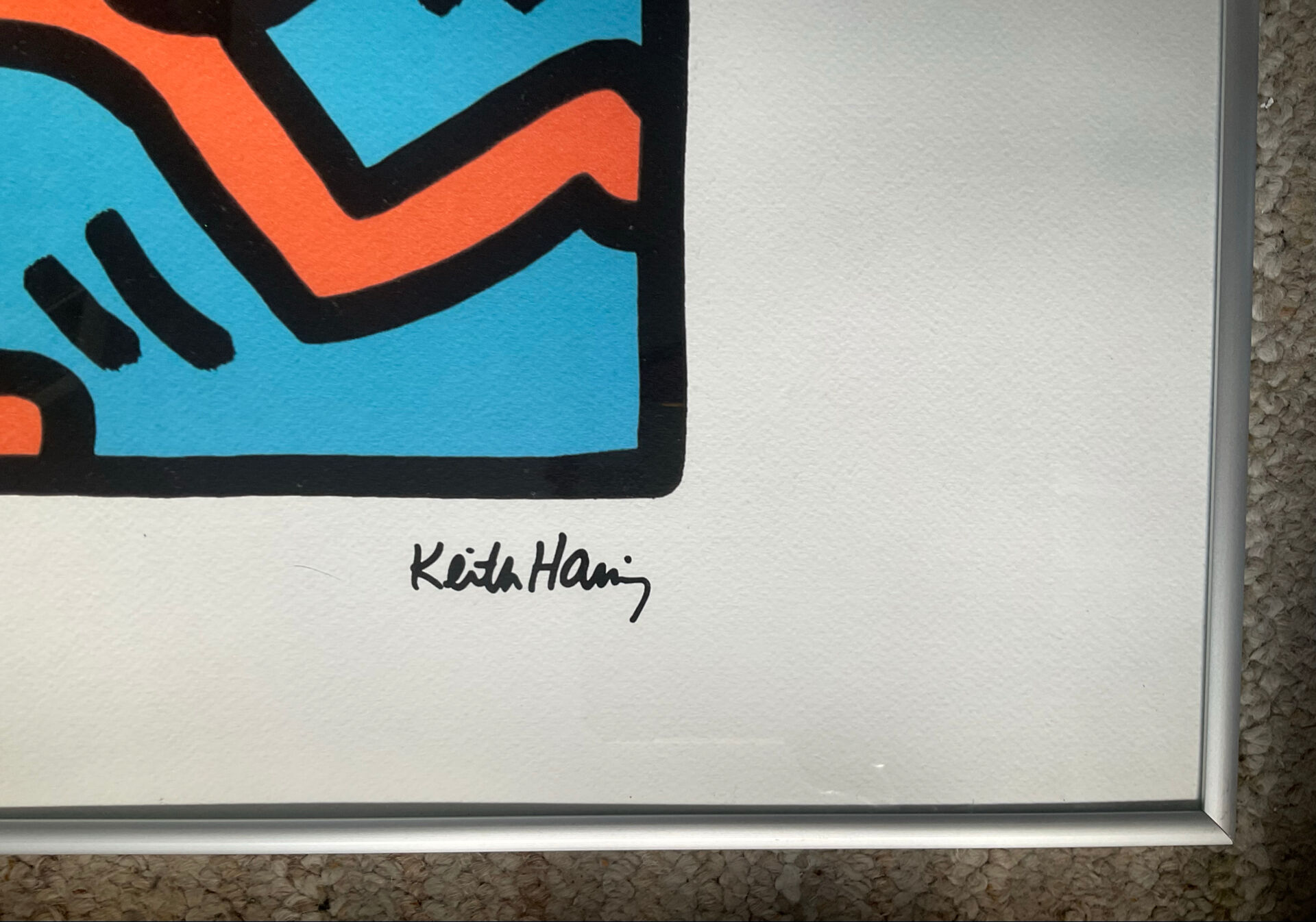Numbered keith haring silkscreen with certificate.