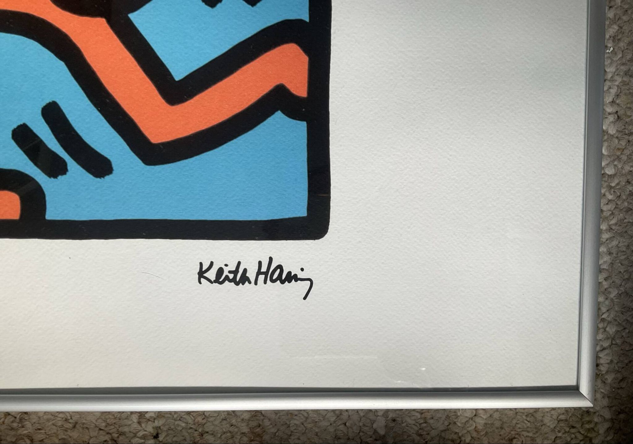 Numbered Keith Haring silkscreen with certificate.