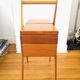Travailleuse pieds compas bois et formica design années 50 - 60