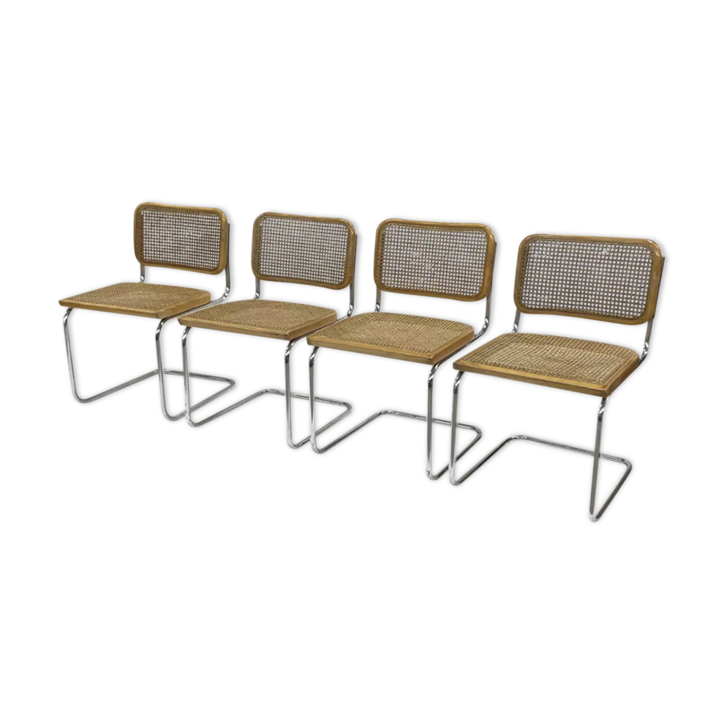 Set of 4 chairs model Cesca B32 designed by Marcel Breuer design