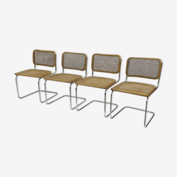 Lot de 4 chaises modèle Cesca B32 conçu par Marcel Breuer design