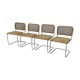 Set of 4 chairs model Cesca B32 designed by Marcel Breuer design