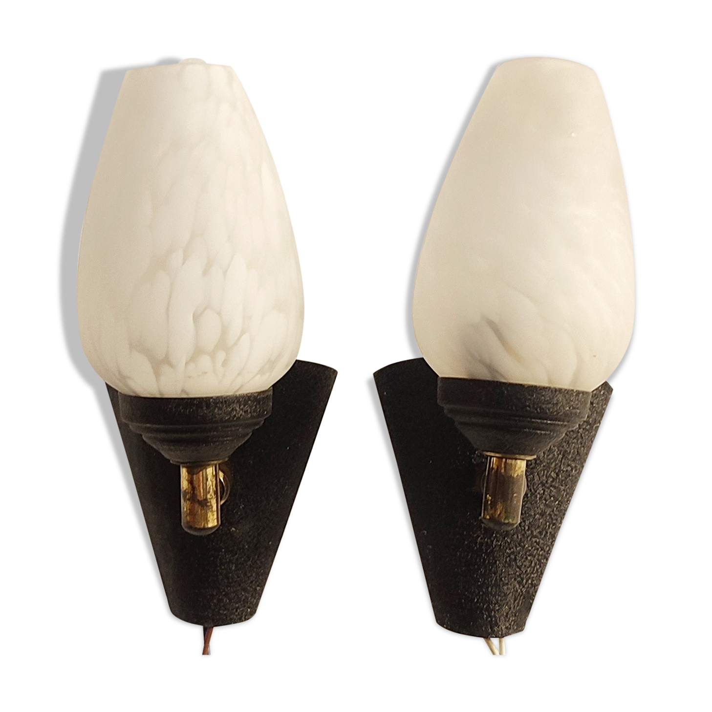 Metal and glass sconces. Spain, 1970s.