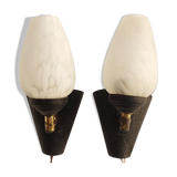 Metal and glass sconces. Spain, 1970s.