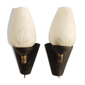 Metal and glass sconces. Spain, 1970s.