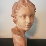 Children's bust in terracotta