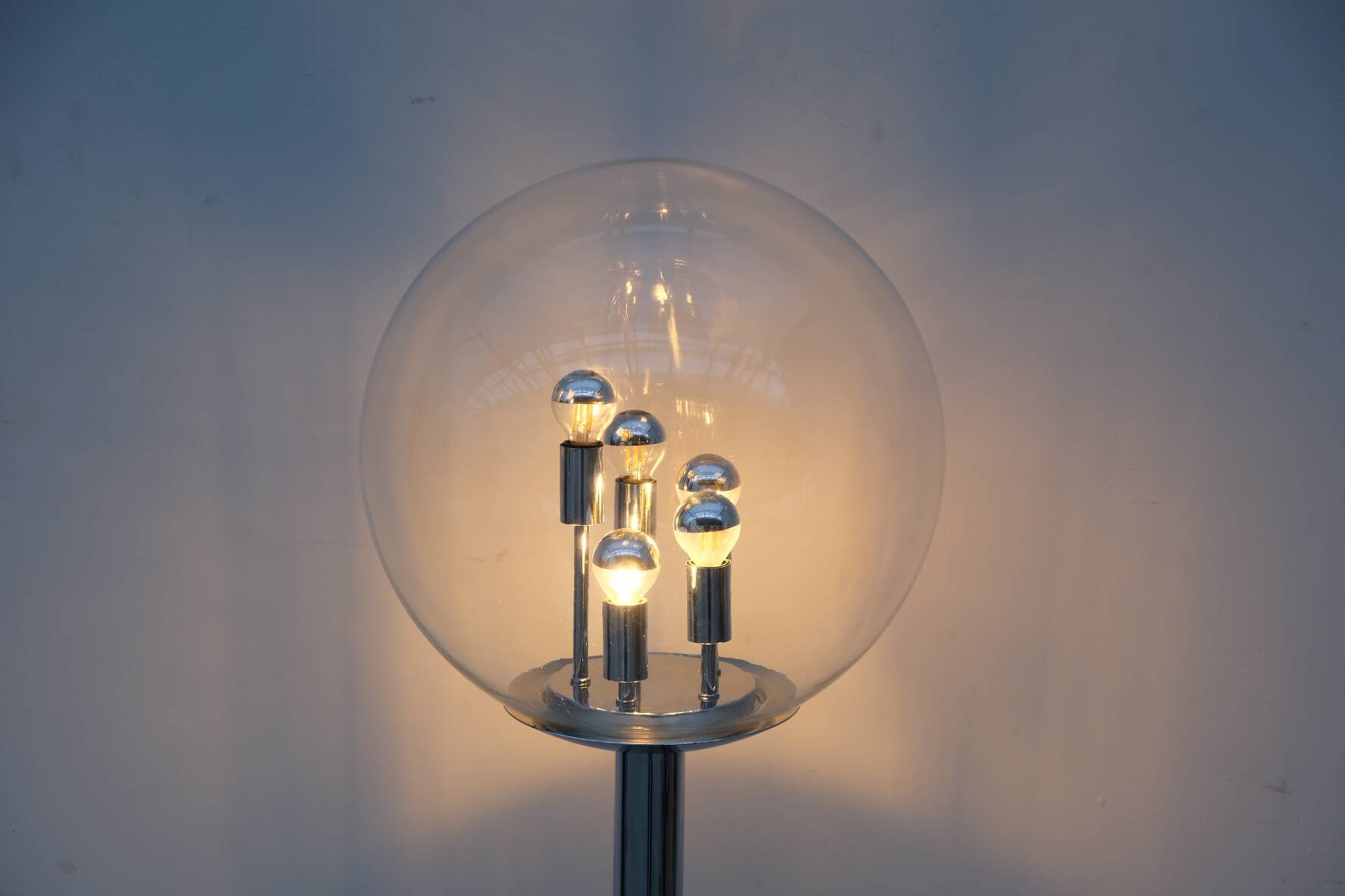 Floor lamp by doria leutchen in chrome and glass, germany 1970