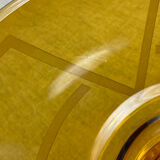 Large Art Deco amber glass bowl