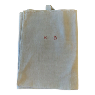 Old cloth in half-breed monogram cross stitch