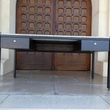 large metal, wood & granite desk, 1980