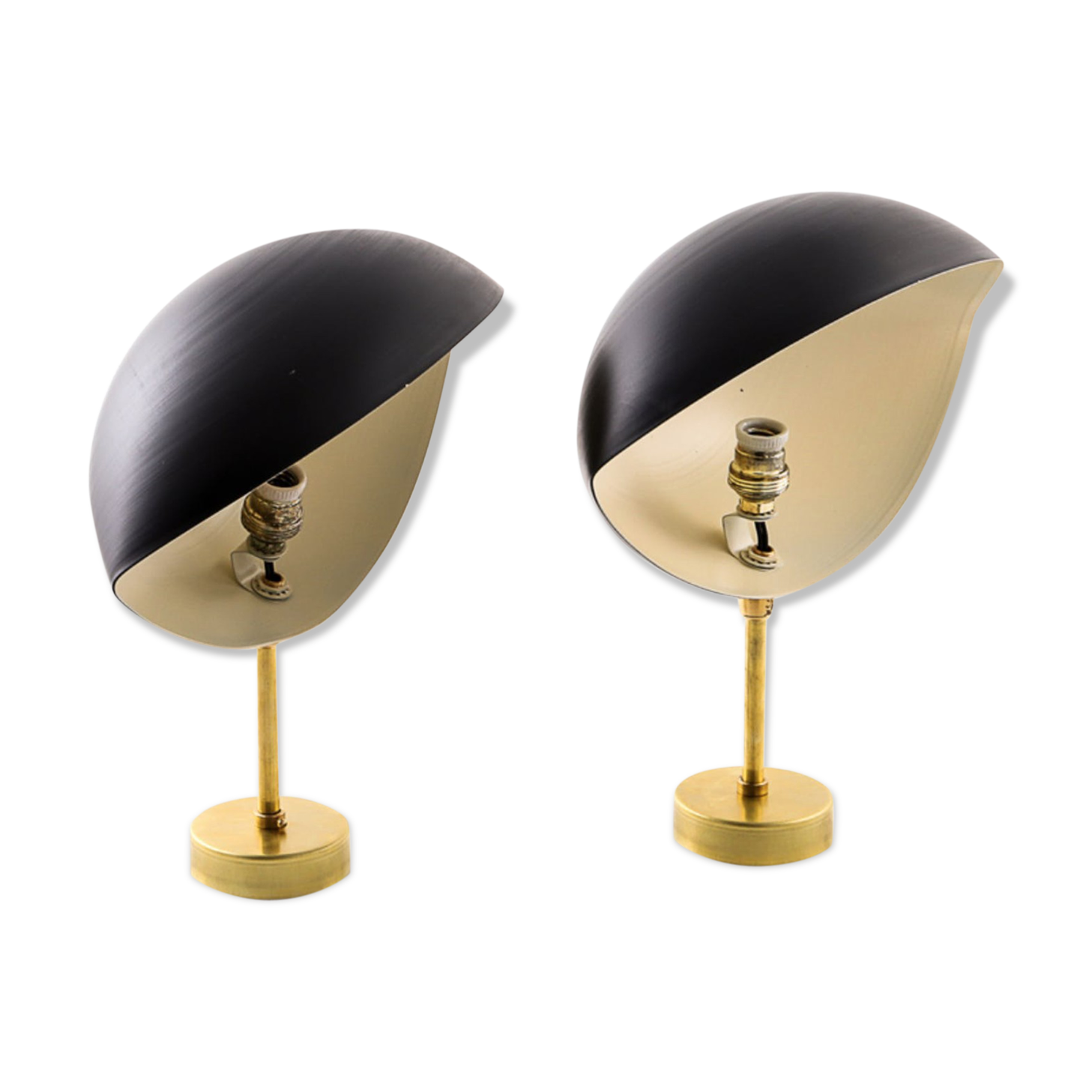 Pair Applyblack Wall Shell Style 1960's