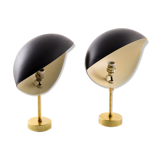 Pair Applyblack Wall Shell Style 1960's