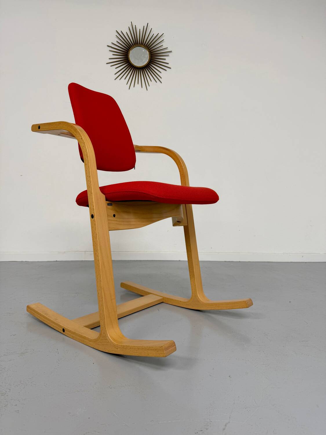 Stokke Varier Actulum red Scandinavian design rocking chair