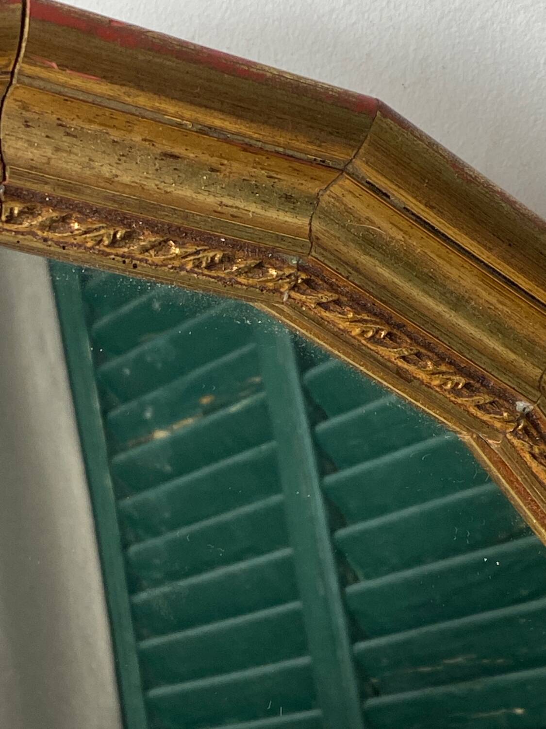 Miroir rond vintage en bois
