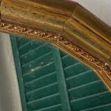 Vintage round wooden mirror