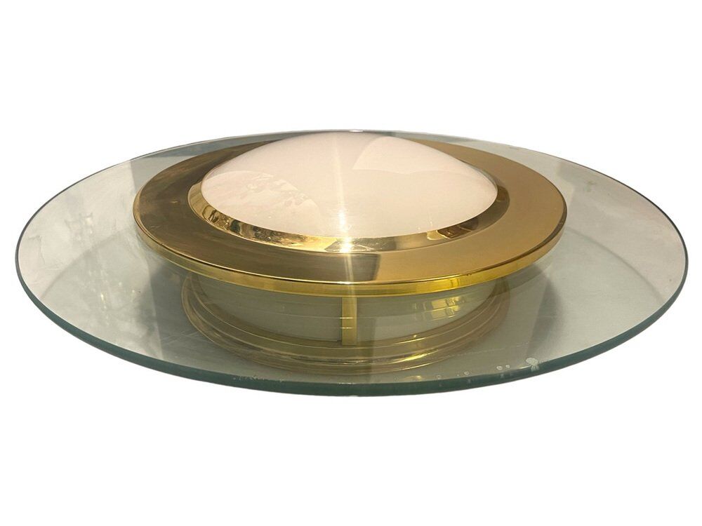 Glass brass flushmount