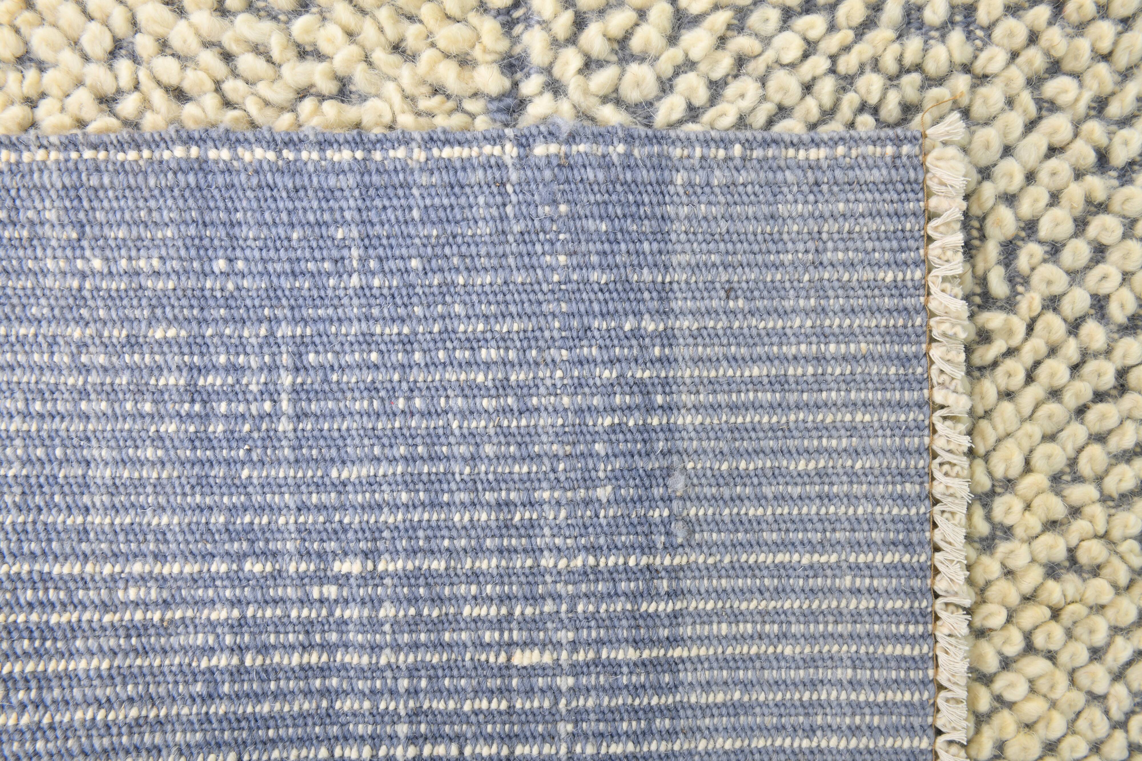 8x10 Blue & Beige Large Vintage Kilim Rug, 250x298Cm