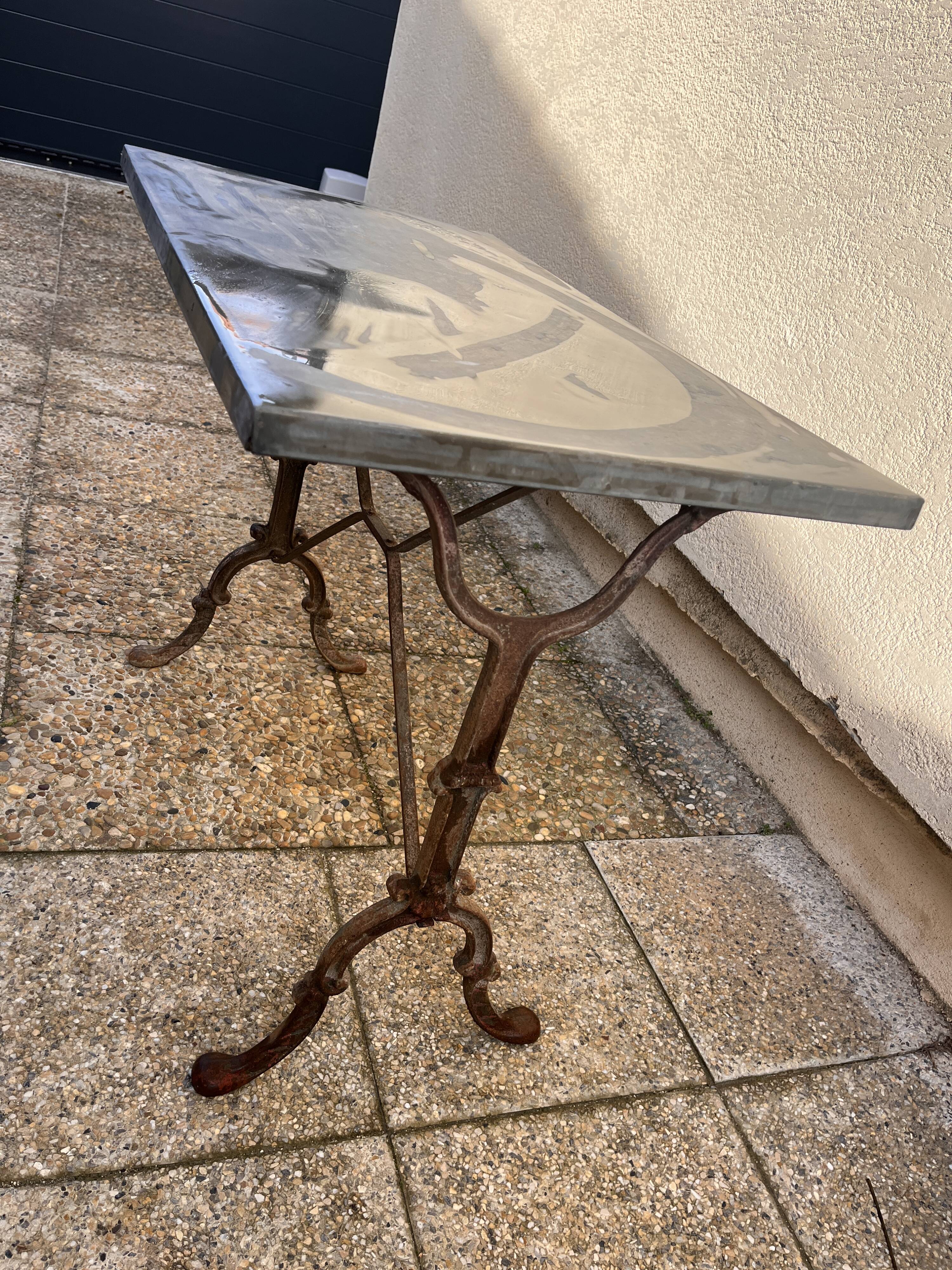 art deco wrought iron bistro table