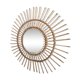 Mid Century Organic Modern Bamboo & Rattan Sunburst Patinated Mirror, 1960s