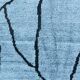 Sky Blue Wool Rug, Modern Handmade Designer Vintage Carpet, 213x281 Cm