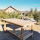 Solid raw oak table/island type "butcher's block" 180x105