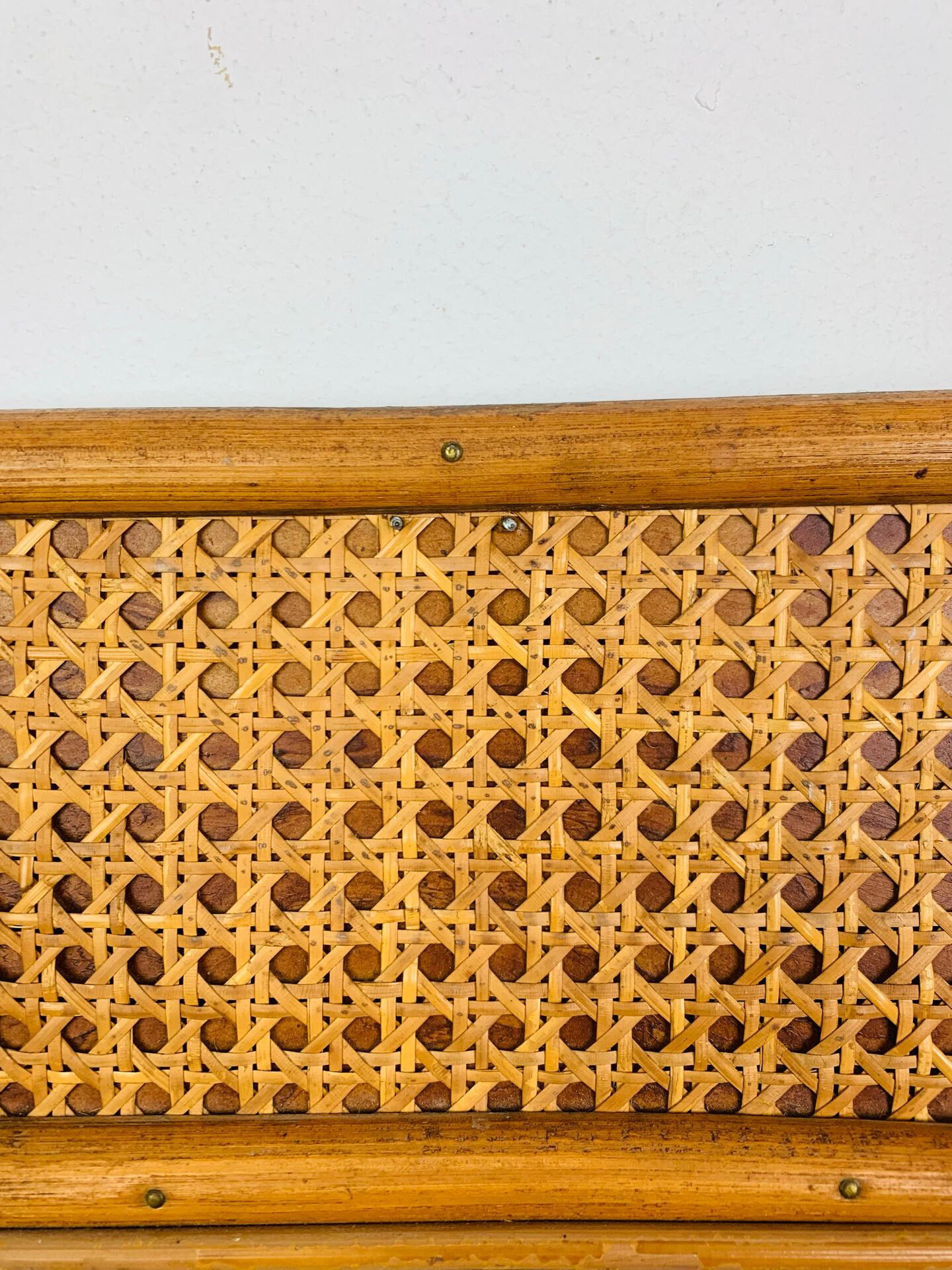 Rattan and cane mirror from the 1960s.