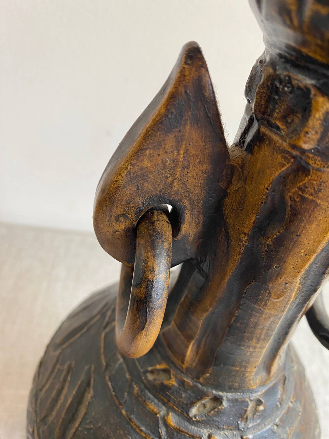 Ringed terracotta vase