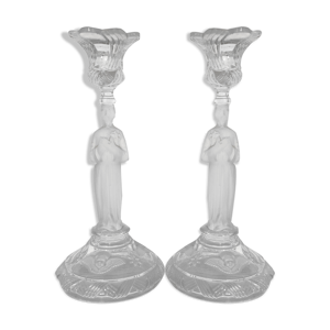 Paire de bougeoirs anthropomorphes