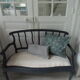 Old bench slate gray waxed finish, seat composed of a cake