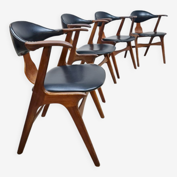 Midcentury 'Cowhorn' dining chairs