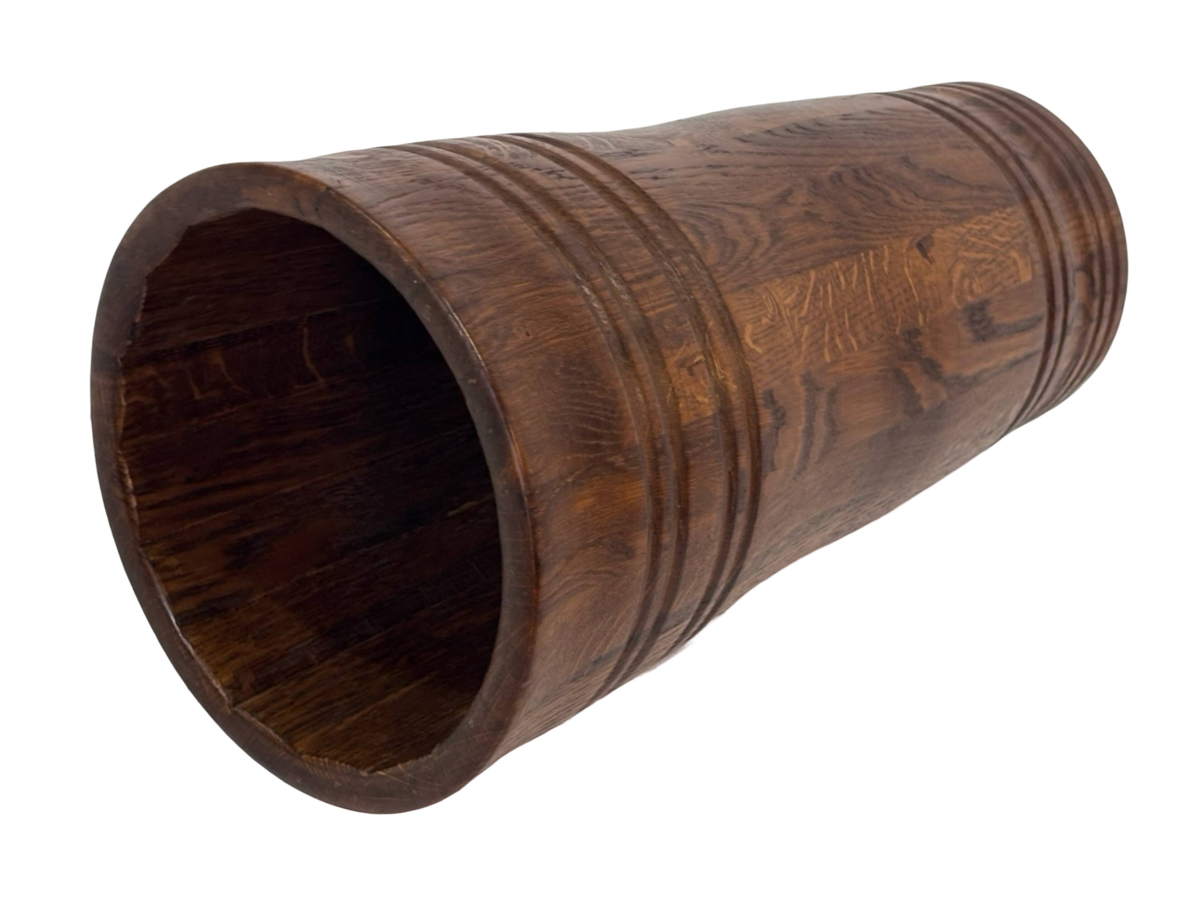 Vintage umbrella stand holder oak basket storage design 60's minimalist