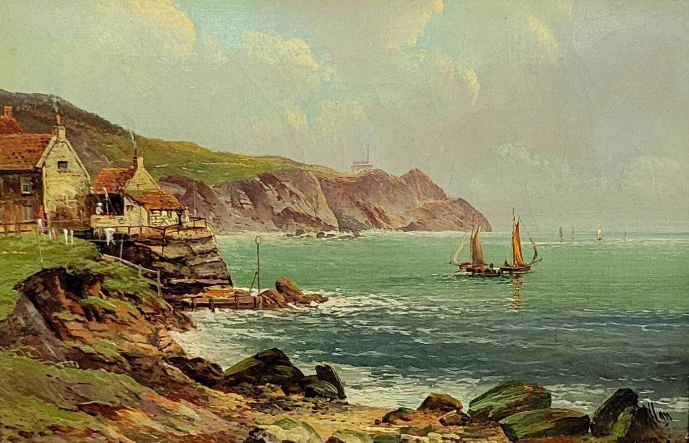 Painting: robert weir allan (1852-1942): oil on canvas, english school, period