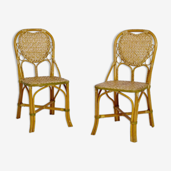 Set of 2 rattan chairs, 1920