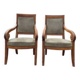Pair of armchairs with Empire Restoration handles 1900s