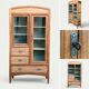 Armoire parisienne d’hôtel vitrée bois brut 1930