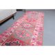Vintage Turkish Oushak Handmade Wool Cotton Pink Runner 85x387