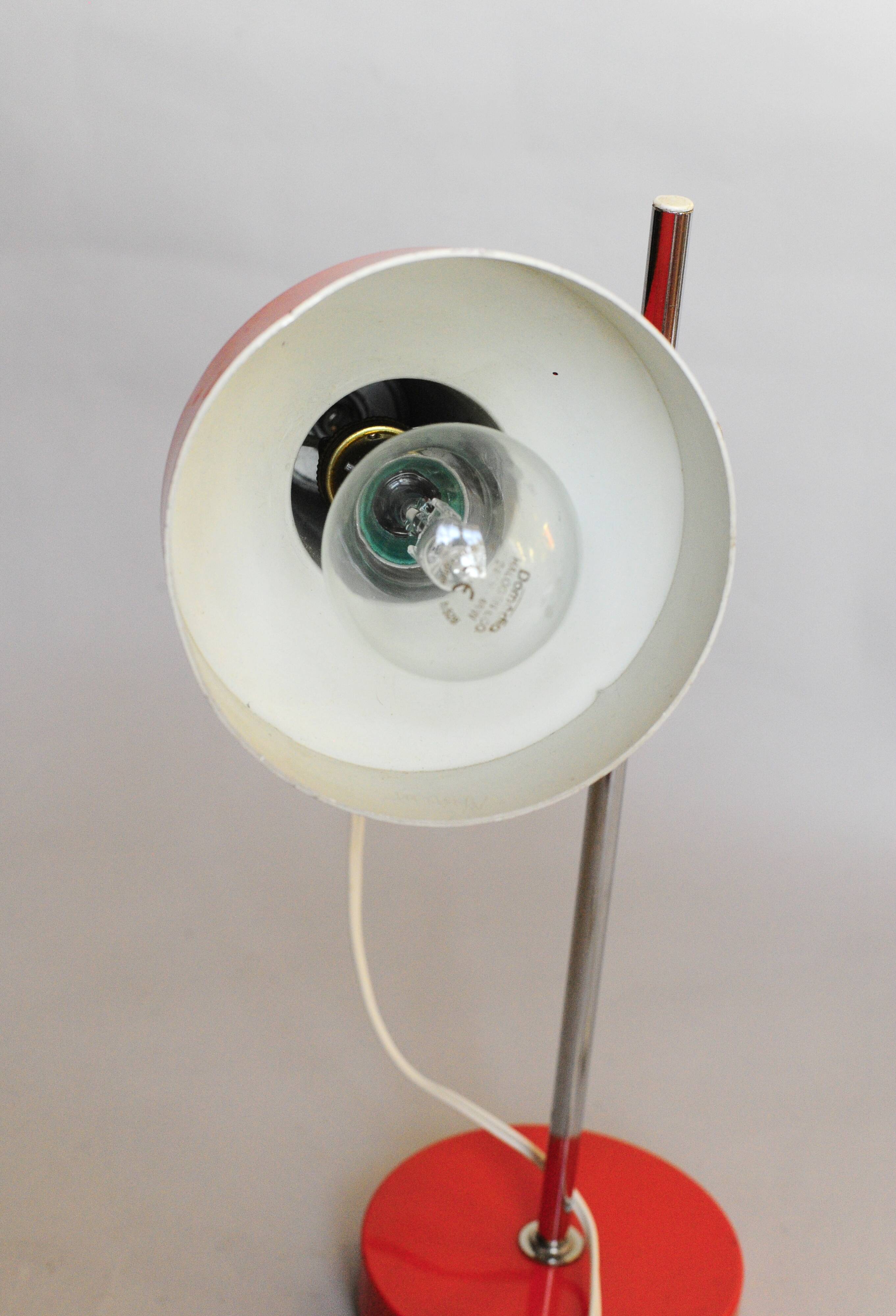 Orange OMI desk lamp dating back to the 1970s