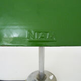 NIAM desk lamp with articulated head, dark green color and chrome. Art Deco