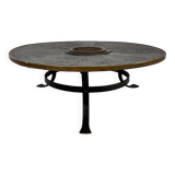 Grande Table Basse Brutaliste en Acier et Ardoise, 1960s