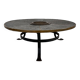 Large brutalist steel and slate coffee table, 1960s