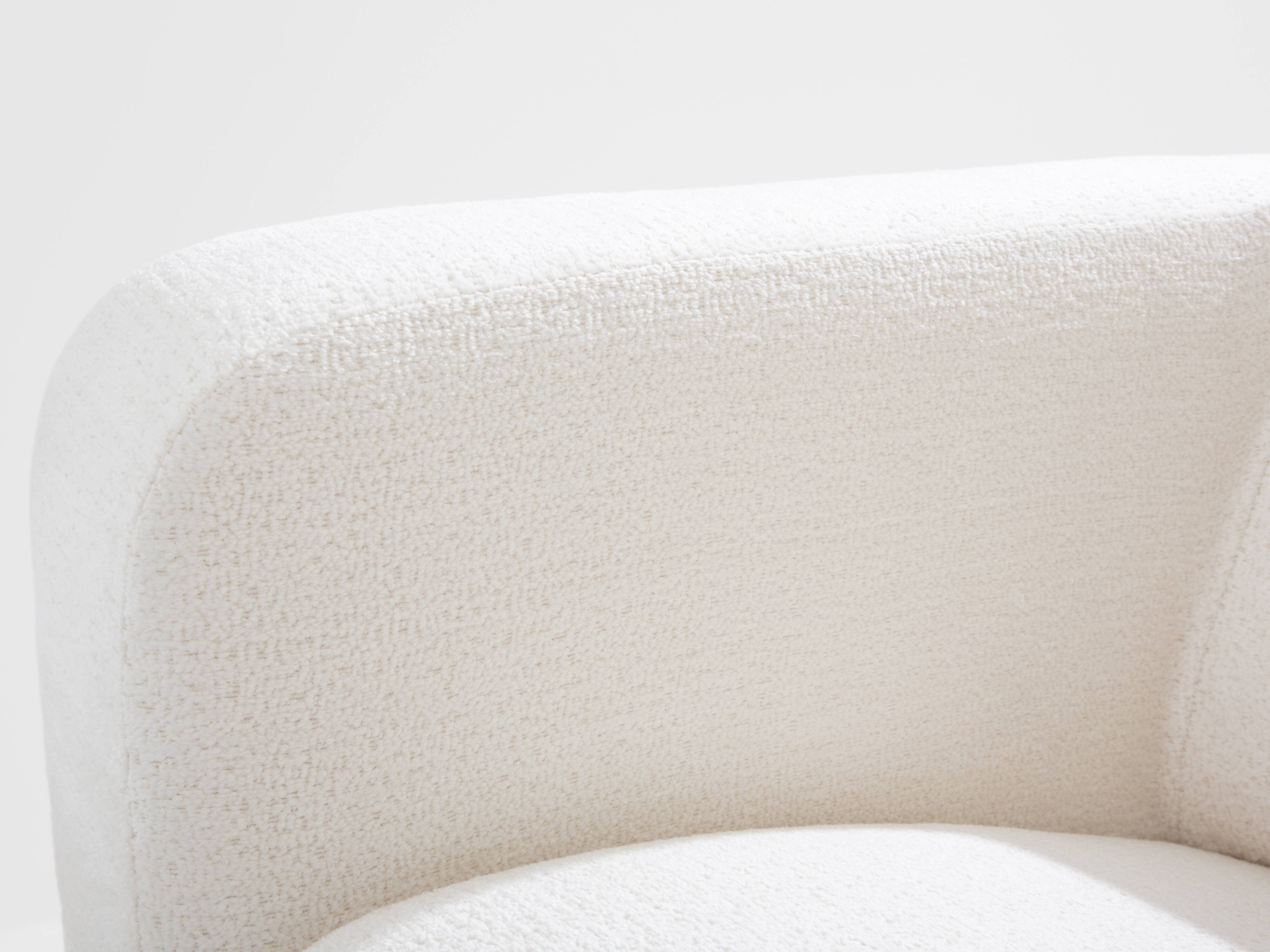 Italian Brutalist sofa in walnut and chenille velvet circa 1960