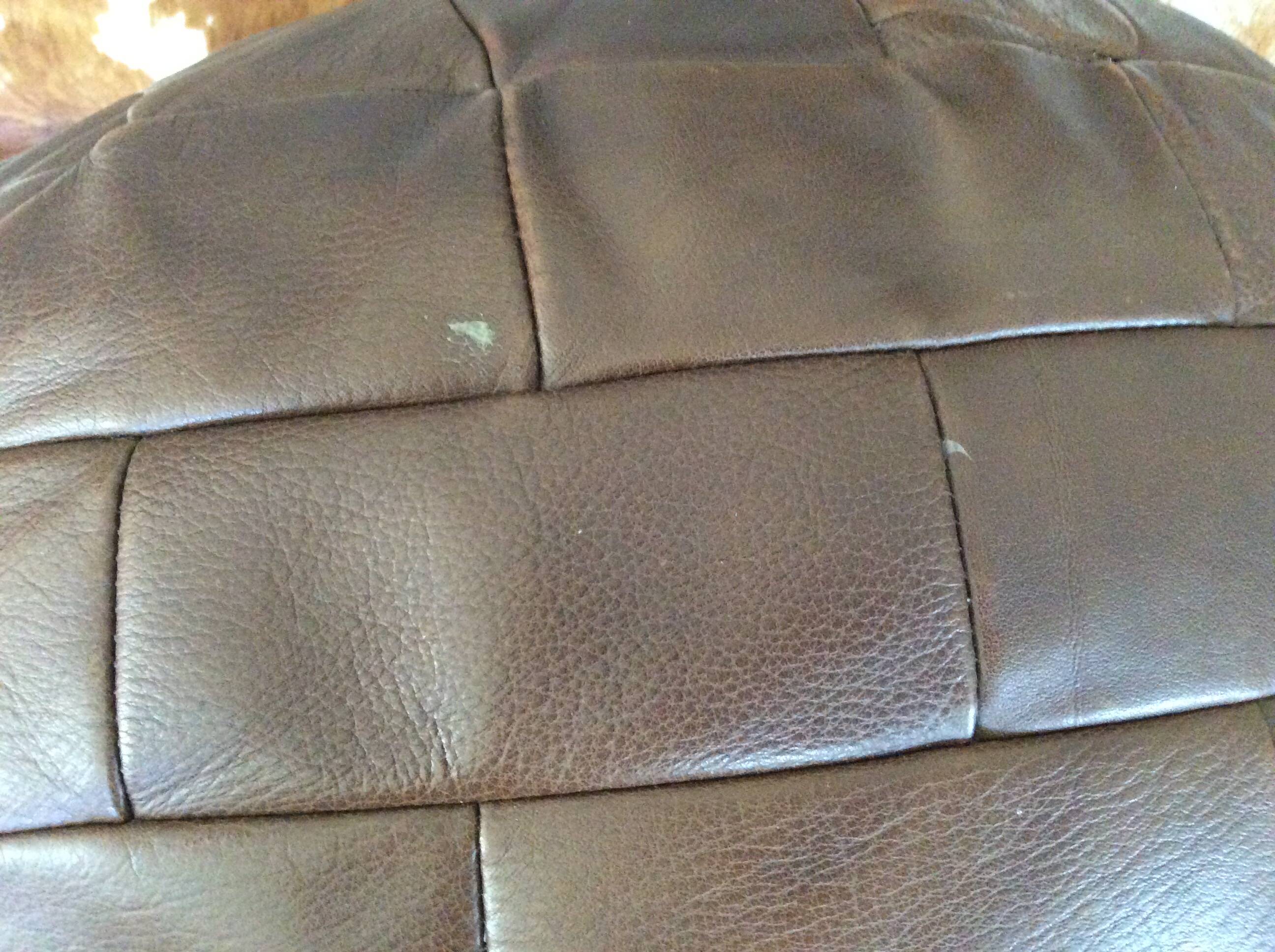 Pouf en cuir patchwork