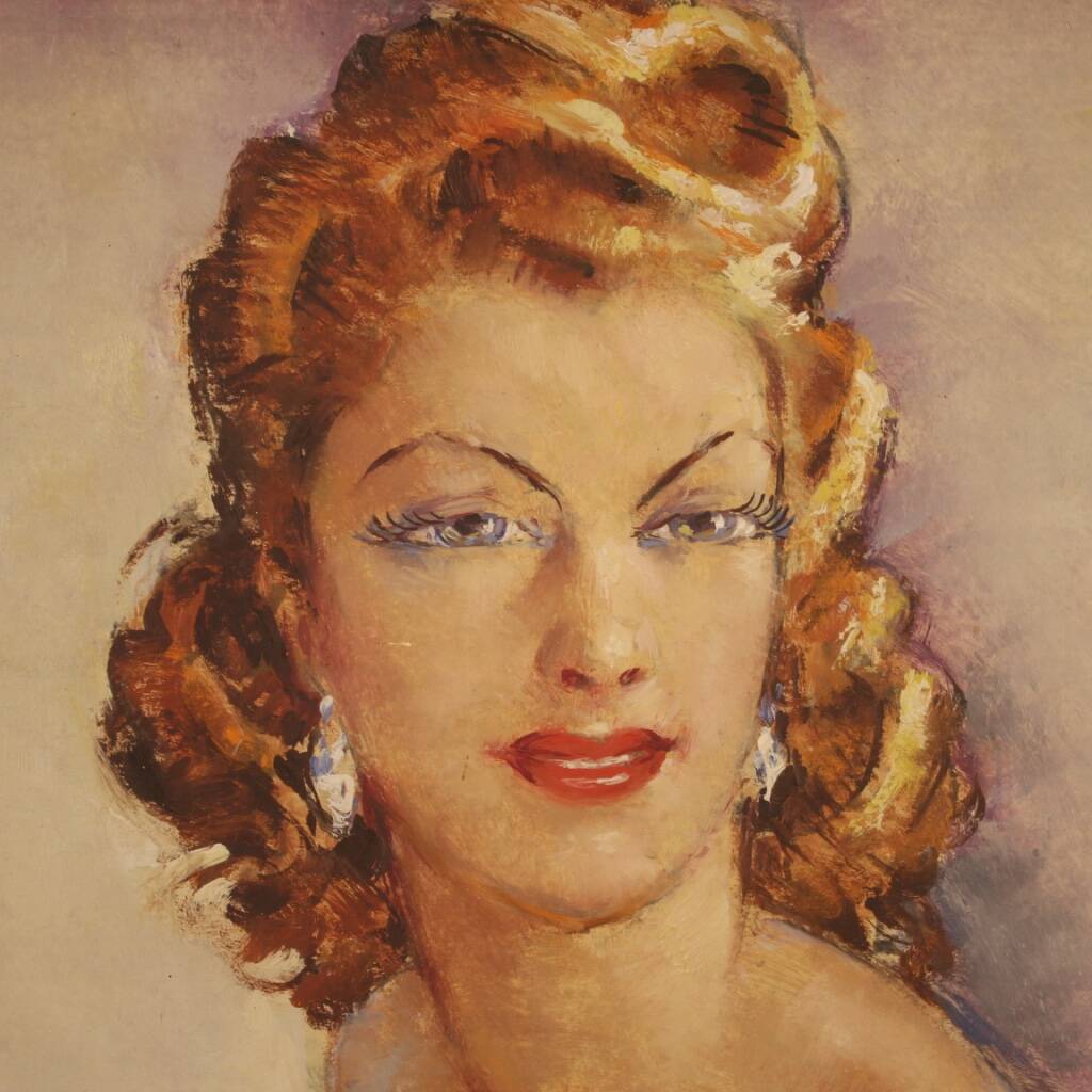 French signed nude painting 60's