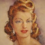 French signed nude painting 60's