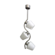 Suspension chromée avec 3 abat-jour blancs années 1960