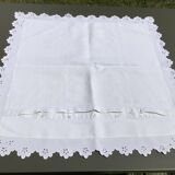 FM embroidered linen pillowcase English embroidery
